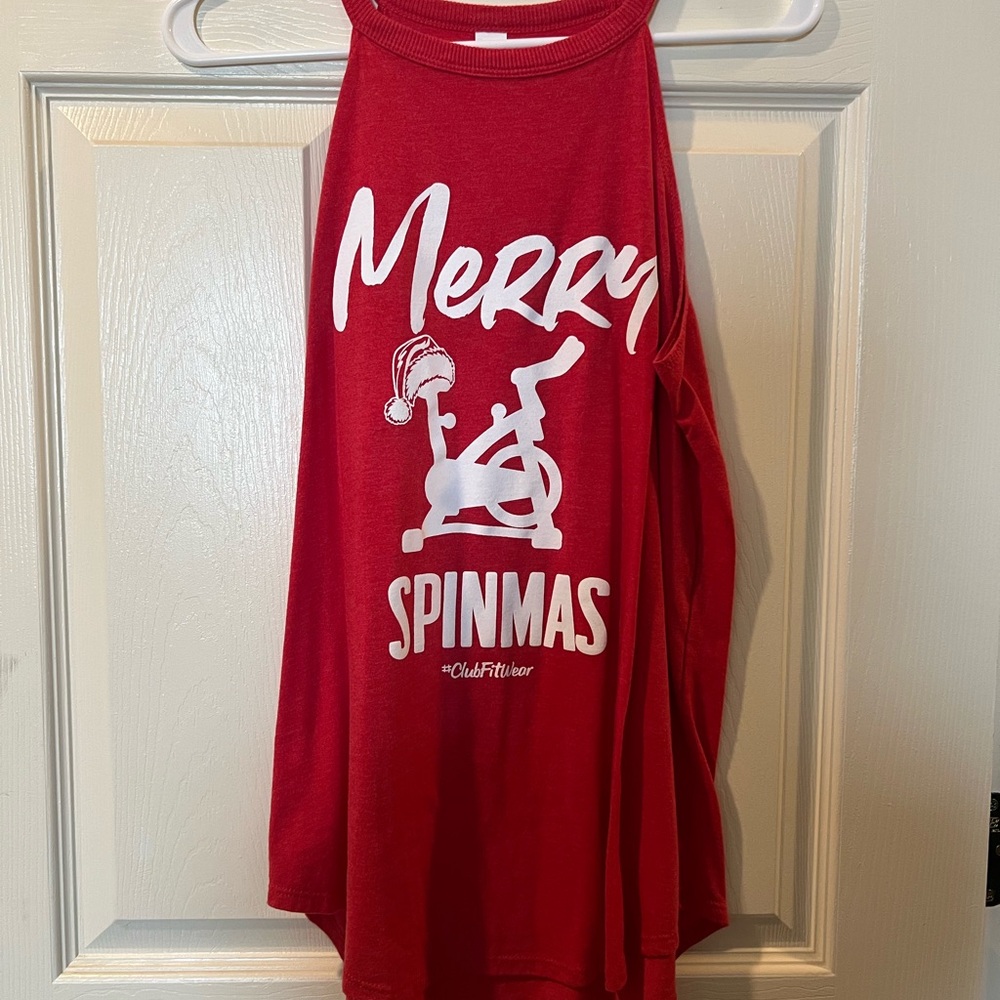 Red Merry Spinmas Tank Top